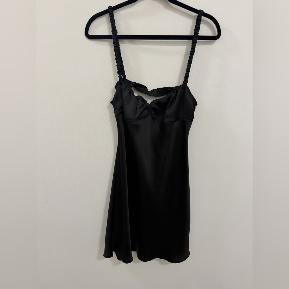 ZARA Black Satin Slip Dress – Marked XL (Fits M/L) - Picture 3 of 6